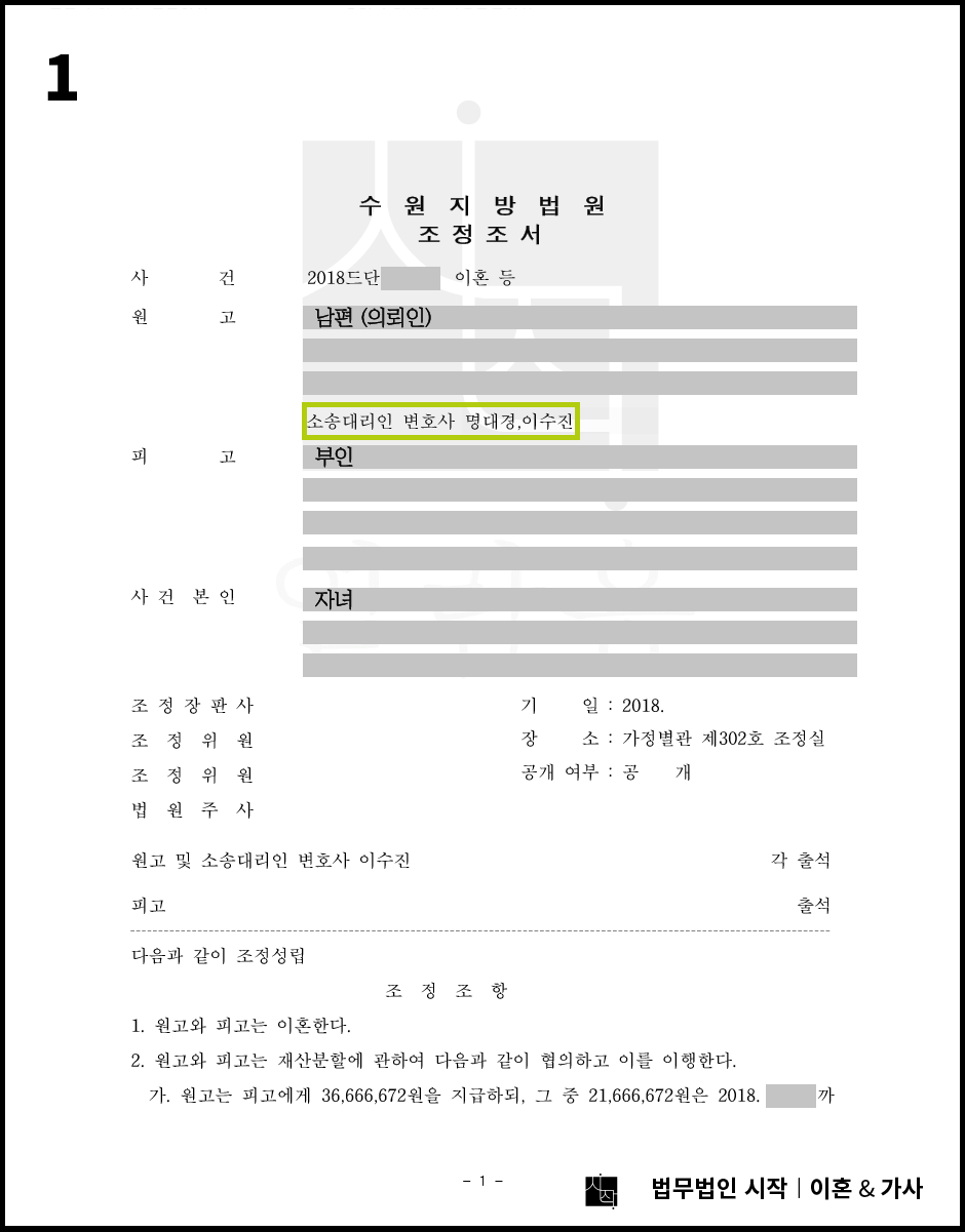 수원이혼전문변호사의 남자 양육권 조정 유도 사례