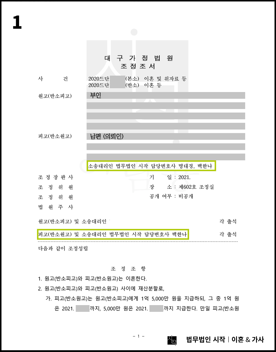 대구이혼전문변호사의 혼인기간 20년임에도 거액의 재산분할을 피한 사례