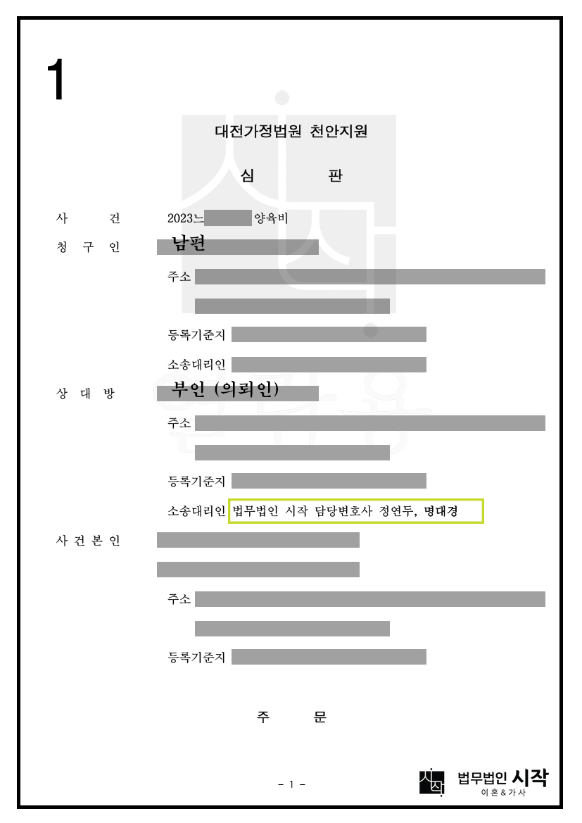 상대방의 과거양육비, 장래양육비 청구 방어 사례