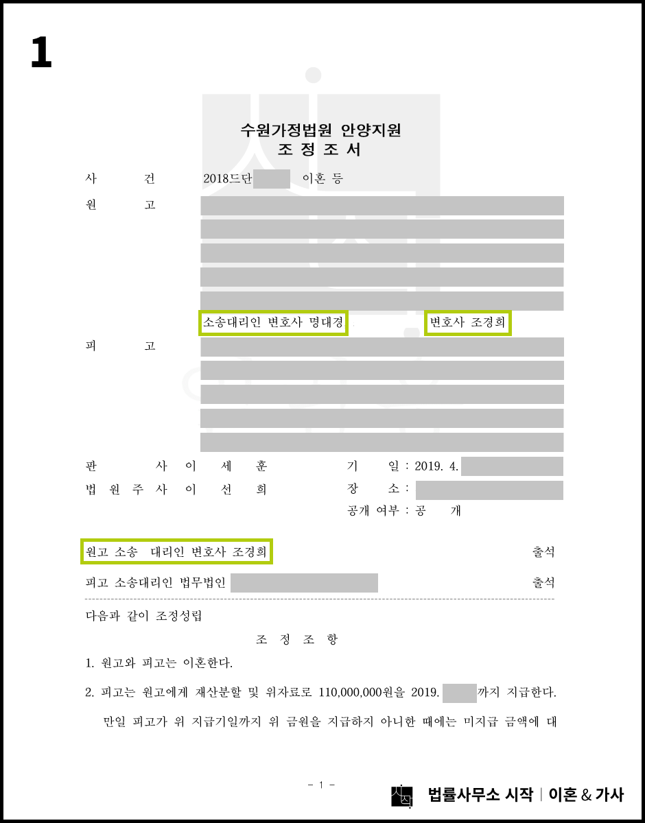남편의 폭언 및 폭행으로 인한 재판상 이혼에서 보다 유리한 재산분할 금원을 확보한 사례