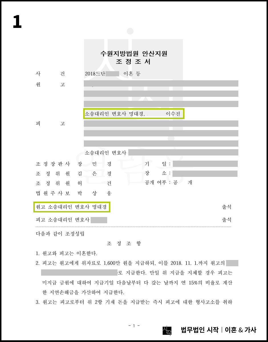본인 명의의 재산이 없던 남편으로부터 위자료를 받아낸 사례