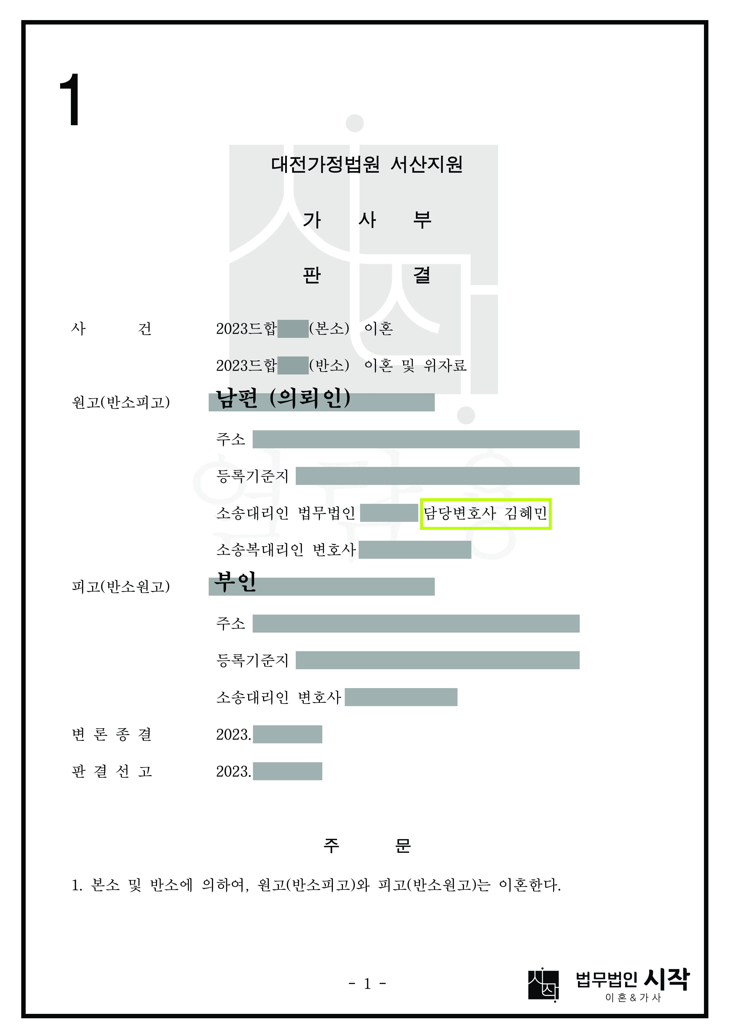20년 동안의 결혼생활을 정리하면서 50%의 기여도를 인정받은 사례