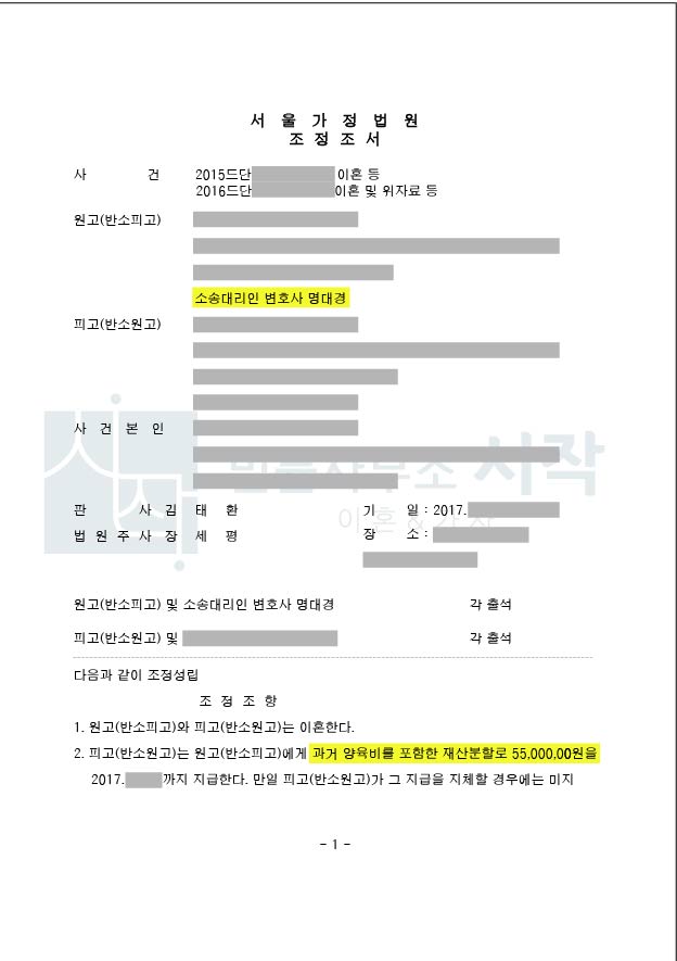 남편의 협의이혼 거부로 인한 이혼소송