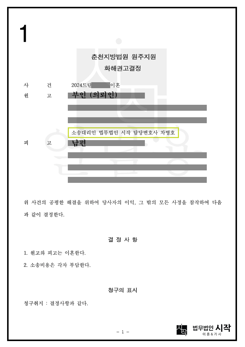 알콜중독 및 폭력을 일삼는 배우자 상대로 이혼을 진행한 사례