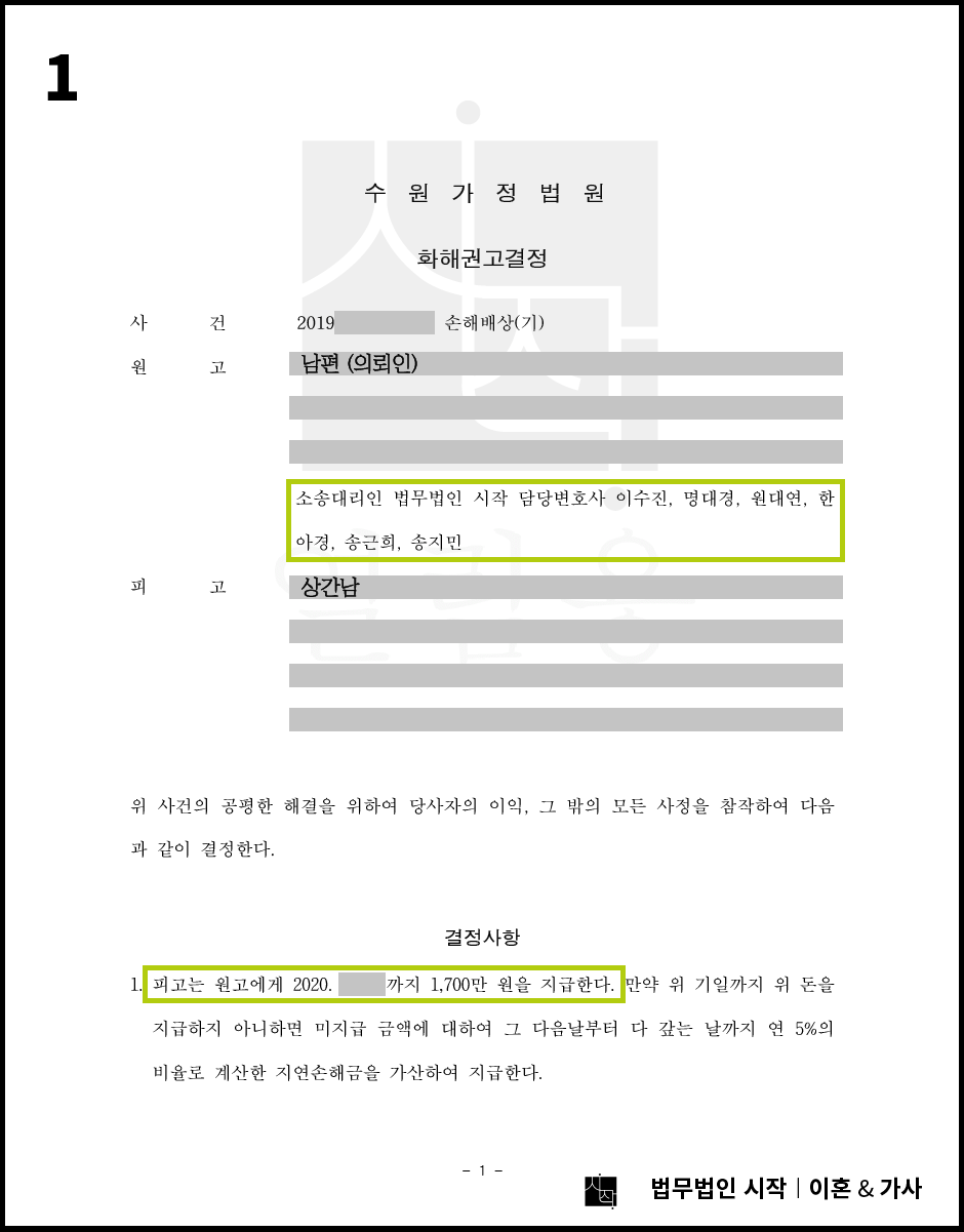 각종 사실조회로 대학생인 상간남의 주소를 파악하고, 손해배상을 받은 사례