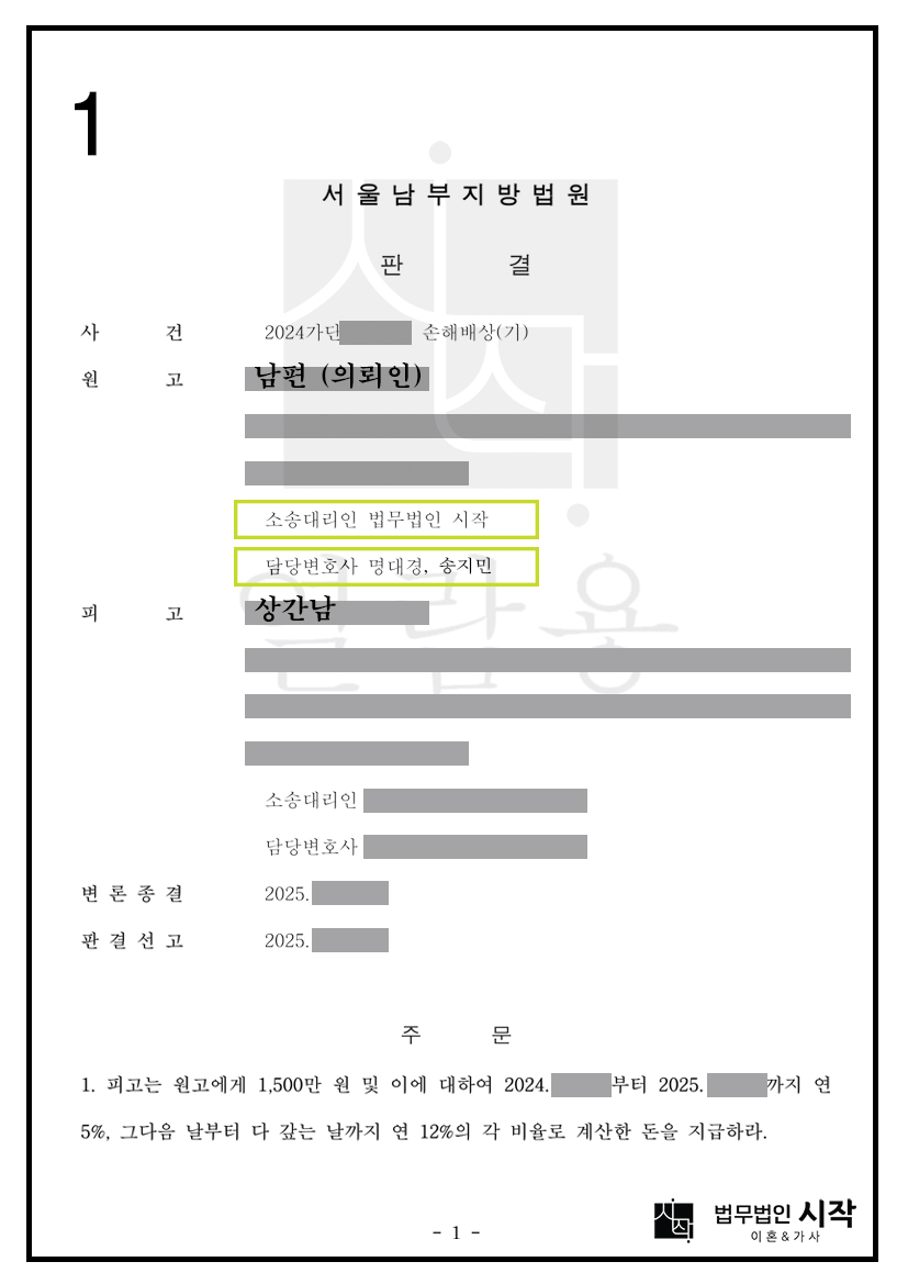 이혼하지 않고 진행한 상간남 소송.