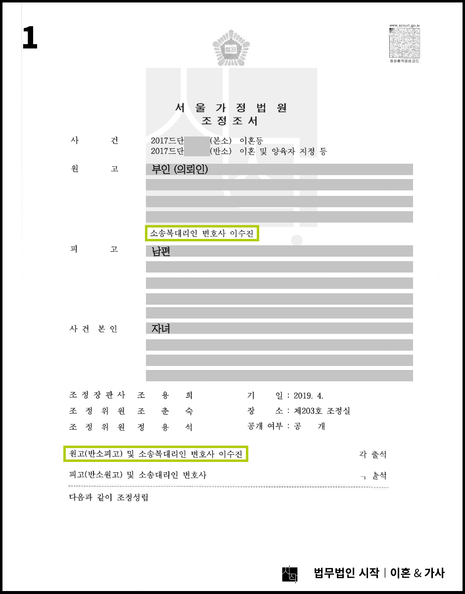 고소득자의 재산분할 및 양육비 책정이 문제됐던 승소사례
