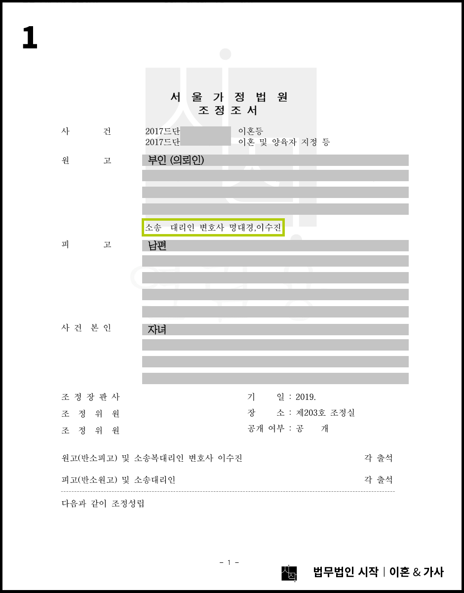 젊은 부부의 분양 받은 아파트 재산분할 사례