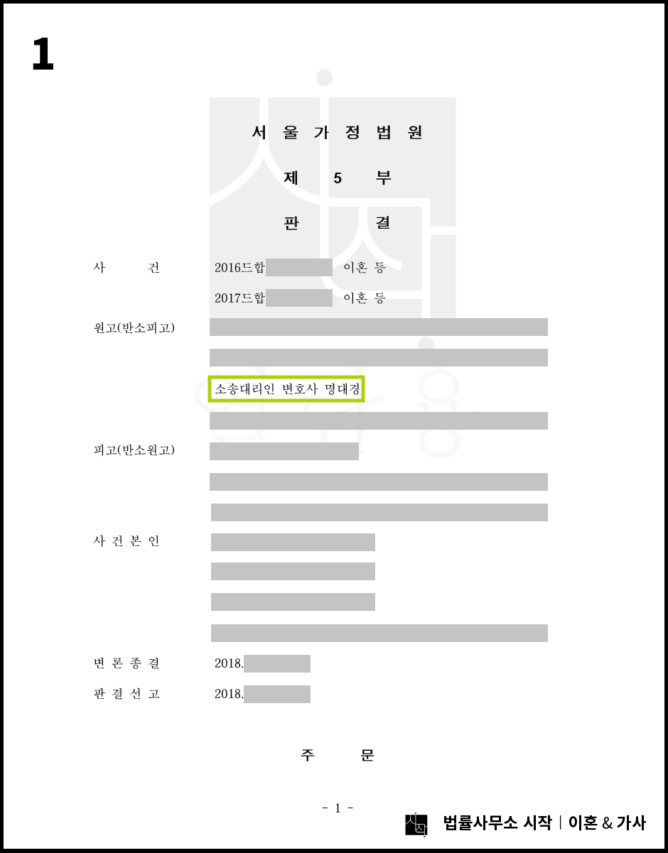 시부모가 마련해 준 재산에 대한 재산분할 청구 및 분리양육 시 양육비 책정 사례