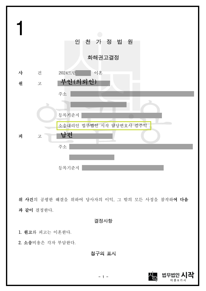별거 중인 남편을 상대로 신속한 이혼 결정을 받아 낸 사례