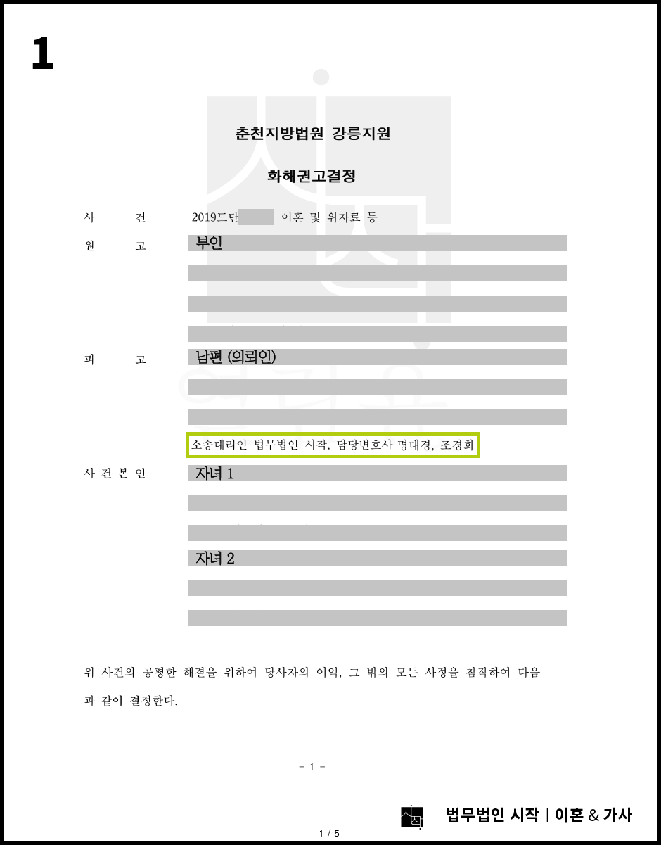 상대방의 재산분할 청구에도 오히려 재산분할을 2,000만 원을 지급받는 것으로 마무리한 사례