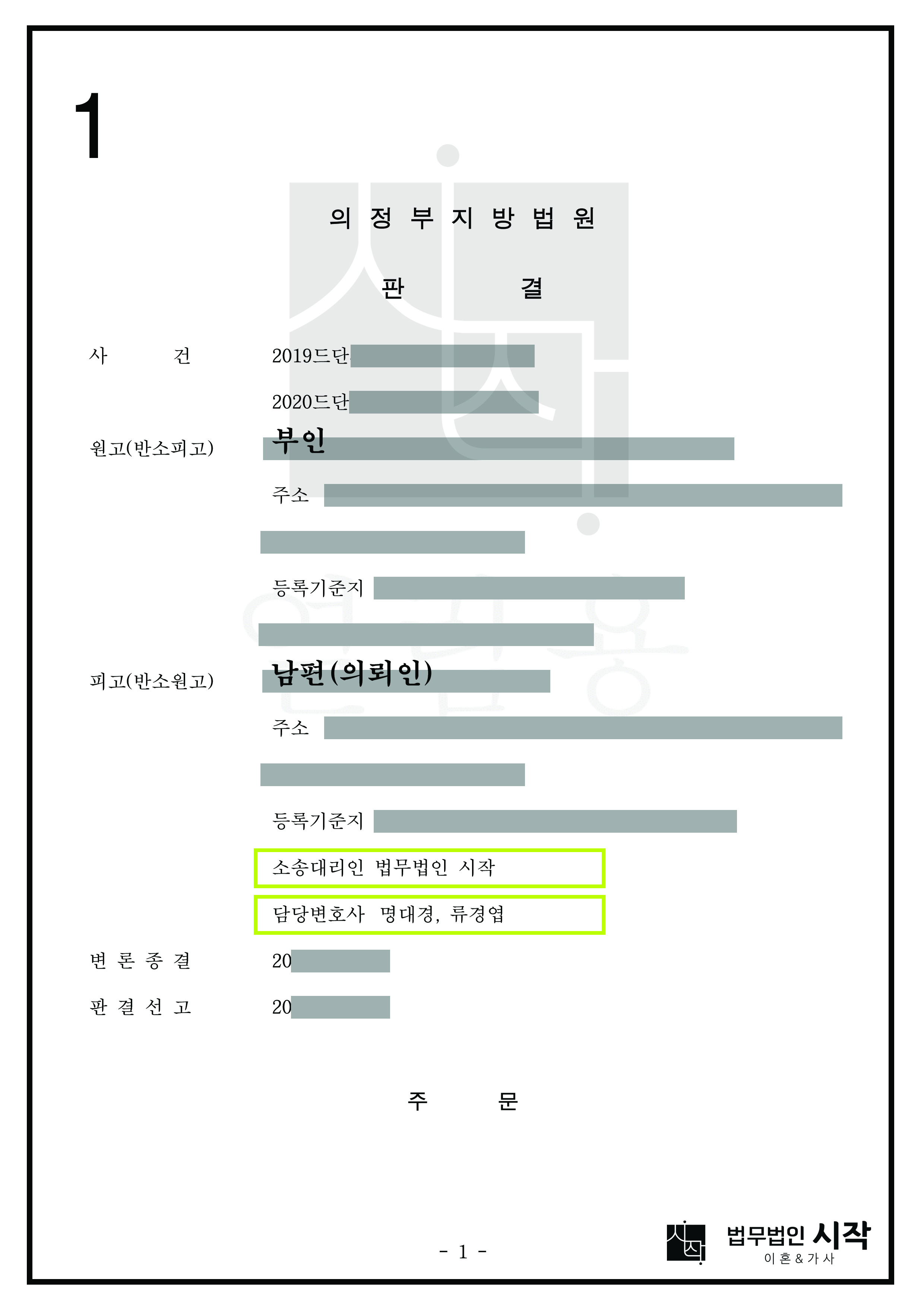 남편(의뢰인)에 대한 부인의 재산분할 청구를 방어하고, 남편의 재산분할 청구가 인정된 사례