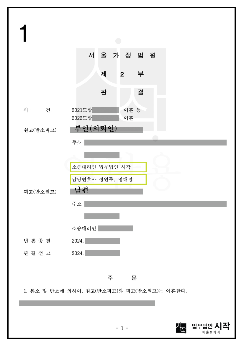 순 재산이 100만 원 가량이었던 아내가 남편으로부터 3억 원 이상의 재산분할금을 인정받은 사례