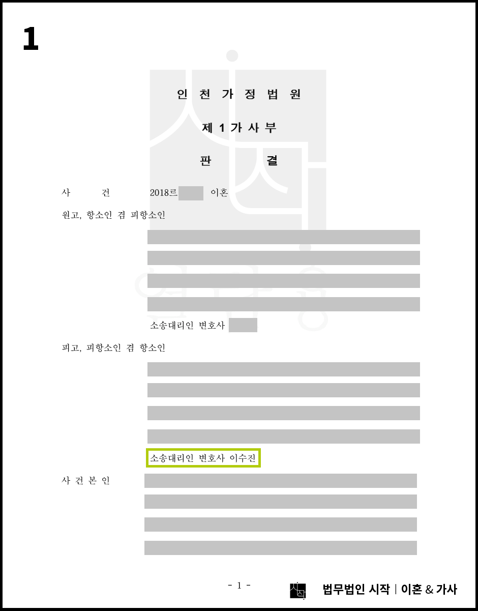 1심에서 빼앗긴 친권 및 양육권을 항소심에서 공동친권 및 공동양육권으로 변경한 승소사례