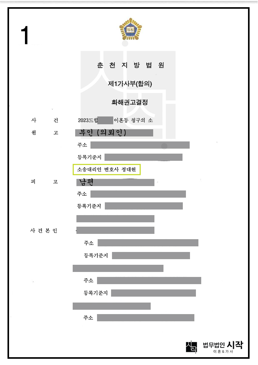 배우자의 부정행위로 이혼을 청구하여 아파트 소유권과 세 자녀의 양육권을 확보한 사례