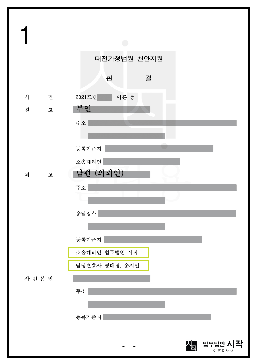 상대방의 유책사유를 입증하여 이혼 기각을 받은 사례