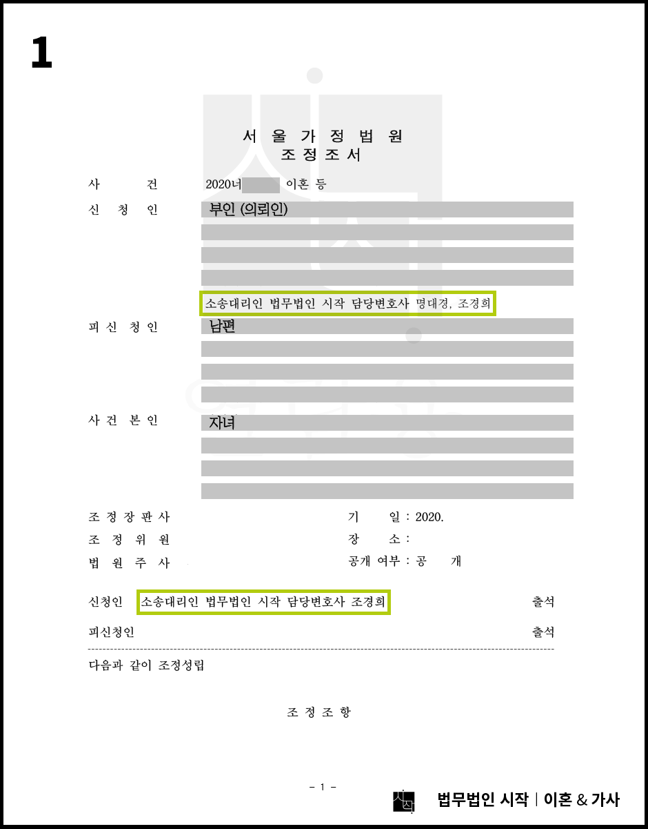코로나19로 국내 입국이 어려운 상황에서 조정이혼으로 신속히 정리한 사례