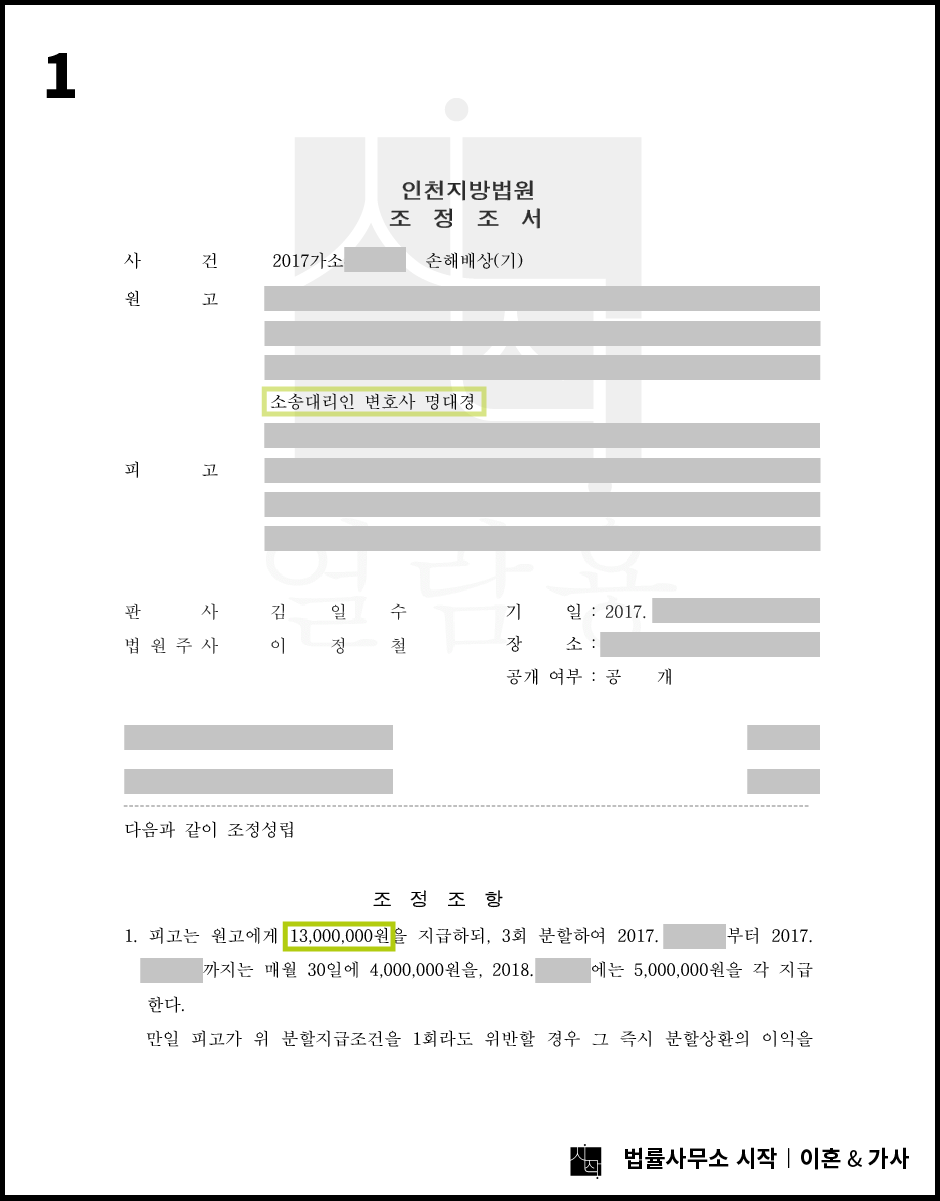 이혼은 원치 않고 상간녀에 대한 책임만을 원한 사례