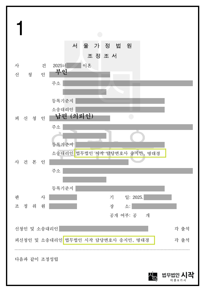 7년을 교류 없이 지내온 부부의 이혼조정