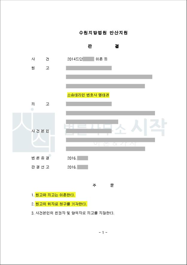 남편의 동거의무 위반에도 불구하고 소송과정 중 증거를 발견하여 이혼이 인용된 사례